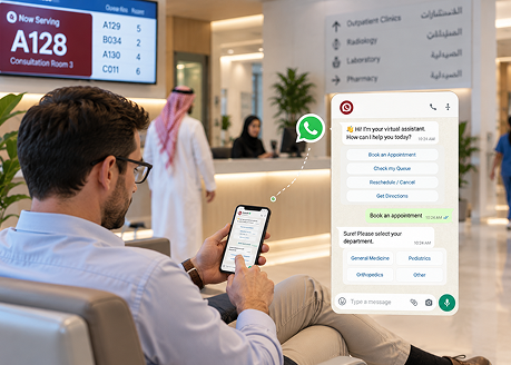 Patient interacting with an AI-powered healthcare assistant through WhatsApp